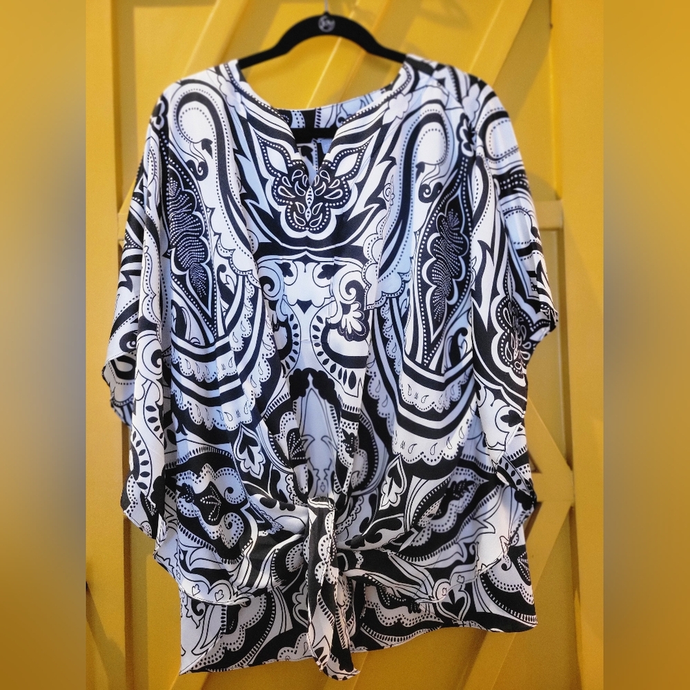 Chico's Monochrome Paisley Blouse